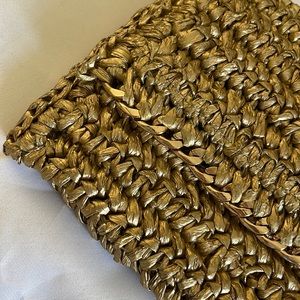 H and M gold weaved clutch